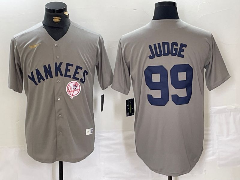 Men New York Yankees #99 Judge Grey Throwback Nike Game 2024 MLB Jersey style 12->new york yankees->MLB Jersey